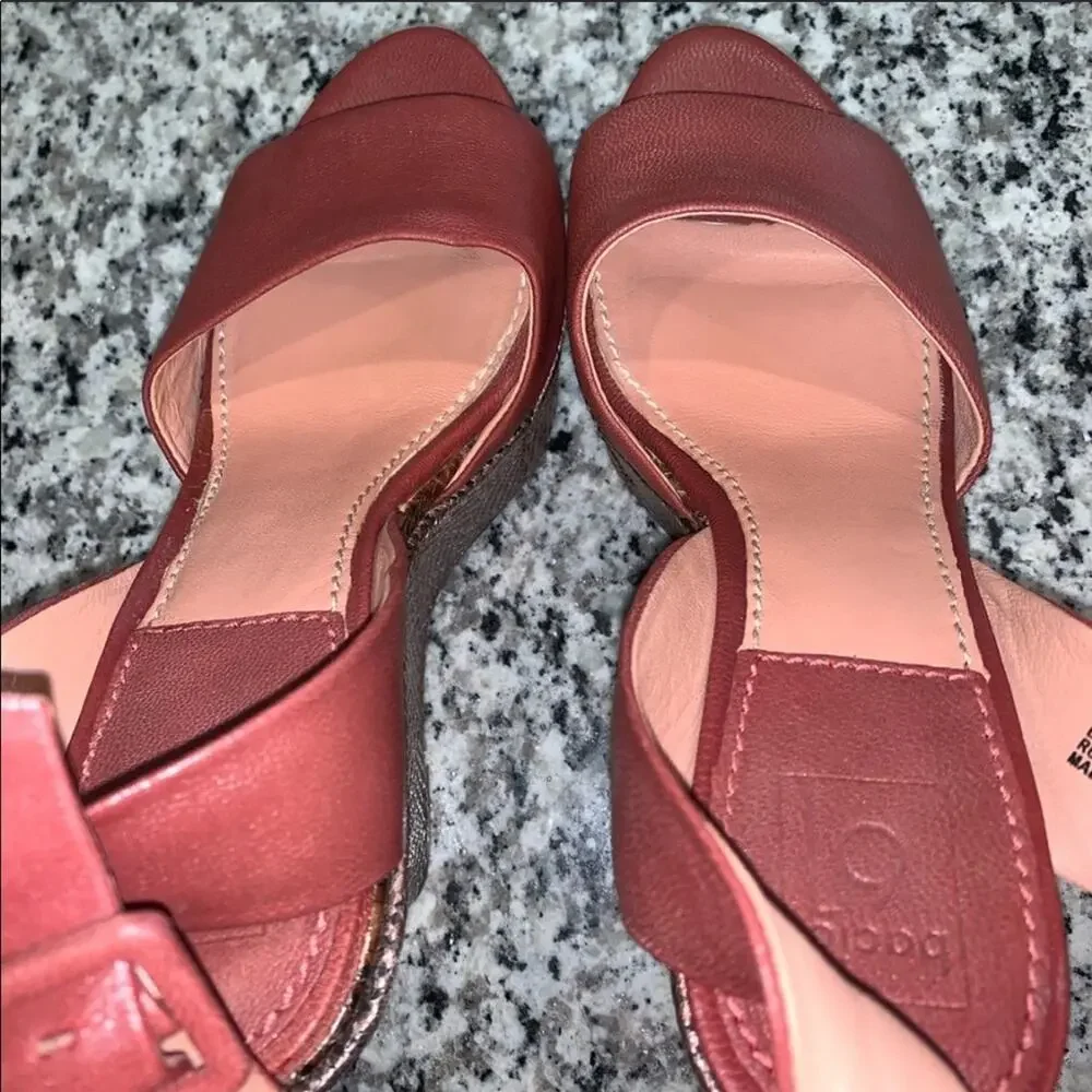 Bacio61 Piglio Wedges- Size 7 1/2 - Leather